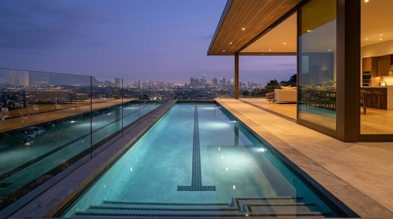 Balcony and lap pool: concept render