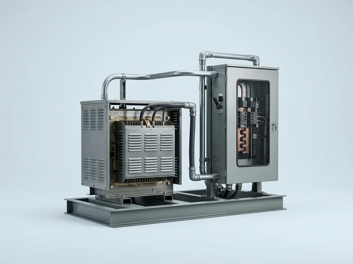 Transformer and panel skid, 75 kVA